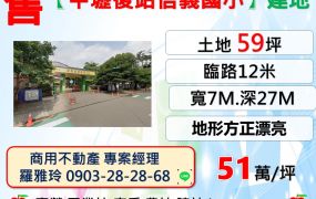 【中壢後站信義國小】地形方正漂亮臨12米路建地