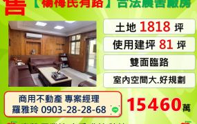【楊梅民有路】雙面臨路合法農舍廠房(室內空間大)