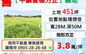 【平鎮營德】地形方正美農地(地點佳好規劃)