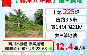 【龍潭大坪數】豪宅大面寬建地+農地(共三筆地號)