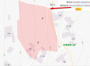 卓蘭鎮坪林里山坡農地、近坪林國小、景山國小