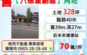 【八德重劃區】40米路稀有三角窗建地~住宅區(近未來捷運站)