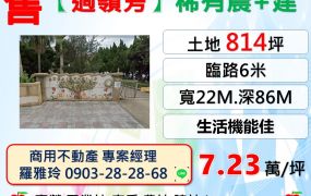 新屋【過嶺旁】稀有地形方正好規劃雙面路農+建