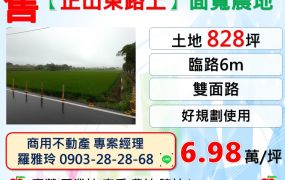 【正山東路上】大面寬雙面路好規劃使用農地