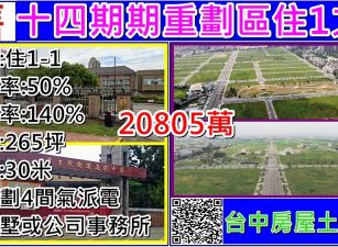 14期重劃區住1之1-可住或住商合一