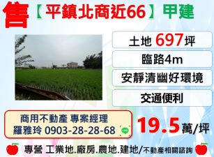 平鎮區【北商近66】697坪大地坪安靜清幽甲建