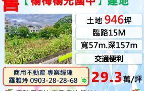 楊梅【楊光國中】明星學區15米路建地(946坪)