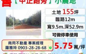 中壢【中正路旁】正12米路小坪數農地(可做停車使用)