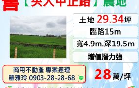 中壢【央大中正路旁】前後臨路增值潛力強店面型農地