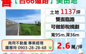 觀音【台66道路】雙面臨路大面寬交通方便美田