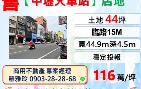 【中壢火車站3分鐘】高投報商業區地點醒目人潮不斷店地