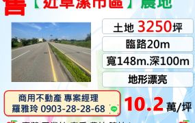 【觀音近草漯市區】臨20米道路稀有大面寬一般農地