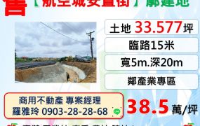 大園【航空城安置街】正15米路漂亮面寬廓建地