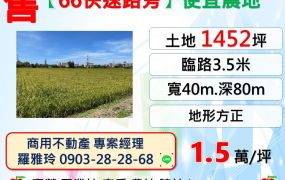 觀音【台15線66快速路旁】地形方正便宜農地