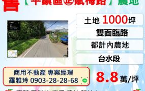 平鎮區【㊣賦梅路旁】雙面臨路都計內農地