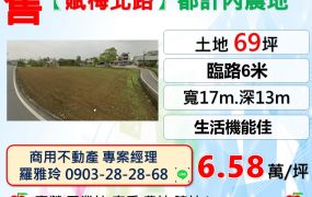 平鎮區【賦梅北路】都計內生活機能佳69坪小農地