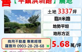 【平鎮洪圳路】地形方正地勢平坦一般農業地(已辦分割)