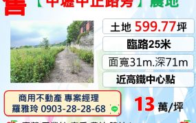 【中壢正中正路旁】用途廣大交通便利都內農地