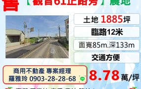 【觀音61正路旁】大面寬交通便利農地(投資自用皆宜)