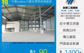 中壢costco大腹地漂亮挑高廠房157