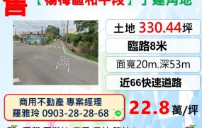 【楊梅區和平段】臨8米路稀有方正丁建角地好規劃