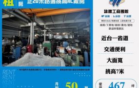 正20米路邊挑高RC廠房