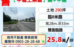 【中壢工業區】臨路8米雙面臨路一般農+甲建