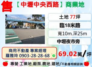 【中壢市區中央西路】10米面寬商業地(極稀有釋出)