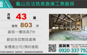龜山省道挑高方正廠房