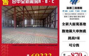 台中全新廠房A、B、C(可分售)123