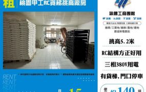 桃園甲工RC貨梯挑高廠房156