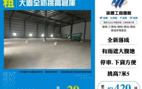 大園全新挑高倉庫166