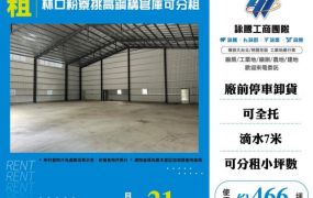 林口粉寮挑高鋼構倉庫可分租124
