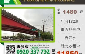 平鎮66旁臨10路收租農地