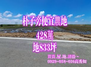 朴子旁便宜農地       $428萬