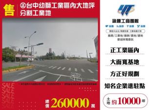 正台中幼獅工業區內大地坪分割工業地120