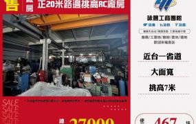 正20米路邊挑高RC廠房