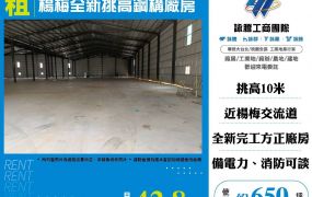 楊梅全新挑高鋼構廠房