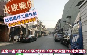 永康區正南一街姑婆廟南台甲工廠辦住/售3200萬/林惠美0973386116