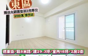 東區德東街/賜伯大觀園2房車位/售898萬.價可談/林惠美0973386116
