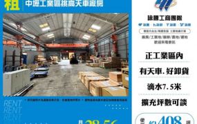 【大勝哥桃園買房】中壢工業區挑高天車廠房/小間