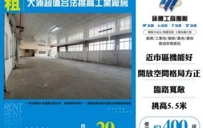 【大勝哥桃園買房】大湳超值合法挑高工業廠房