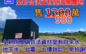 舍215_台東市風景區全新合法資材室海景農地