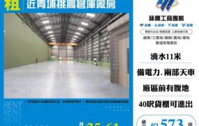 【大勝哥桃園買房】近青埔挑高倉庫廠房