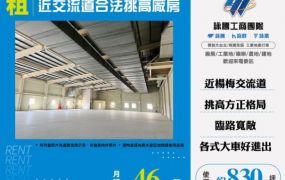 【大勝哥桃園買房】 近交流道合法挑高廠房
