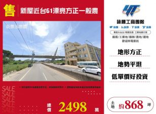 【大勝哥桃園買房】新屋近台61漂亮方正一般農地
