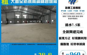 大園全新挑高鋼構倉儲廠