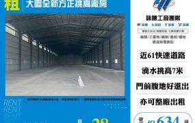 大園全新方正挑高廠房155