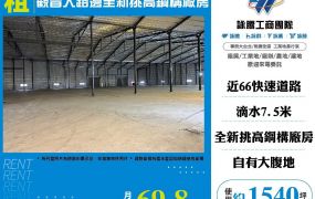觀音大路邊全新挑高鋼構廠房