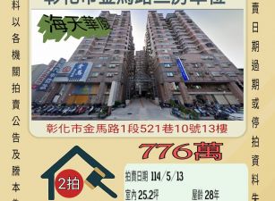 彰化法拍屋-彰化市金馬路三房車位